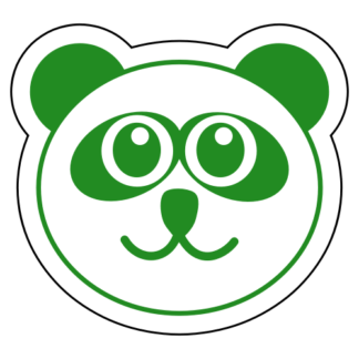 Smiling Panda Sticker (Green)